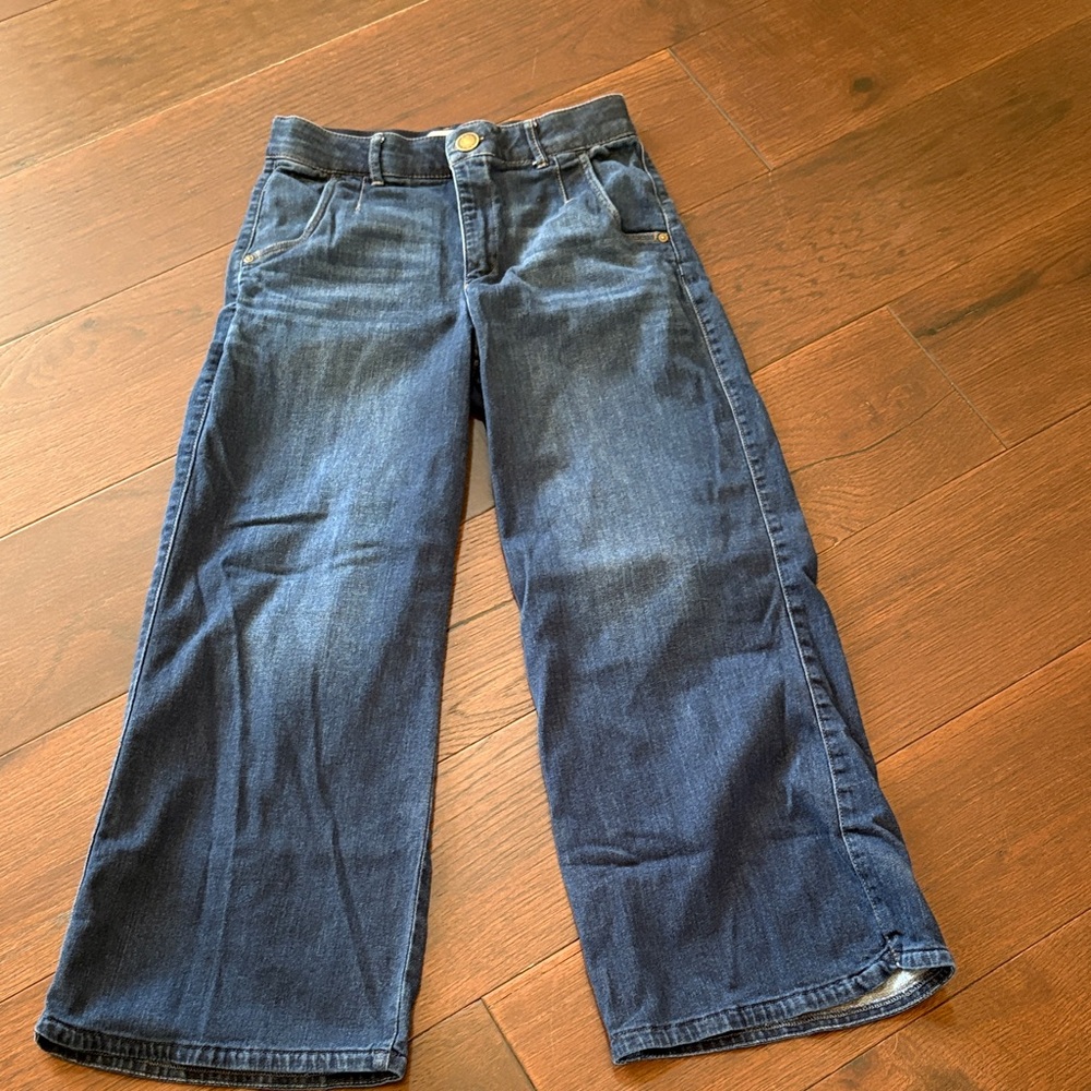 Wit & Wisdom Navy and Light Blue Wide Leg Stretch Denim Jeans